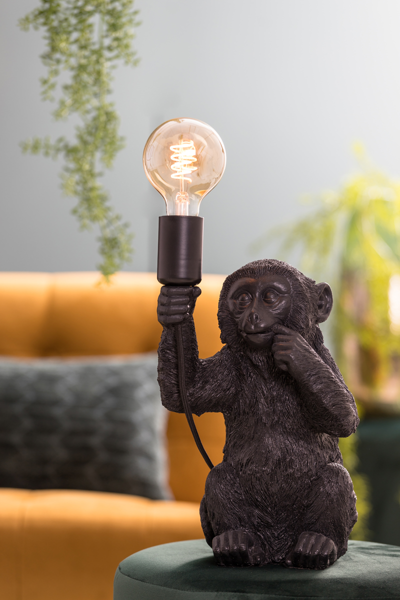 Monkey Tafellamp zwart